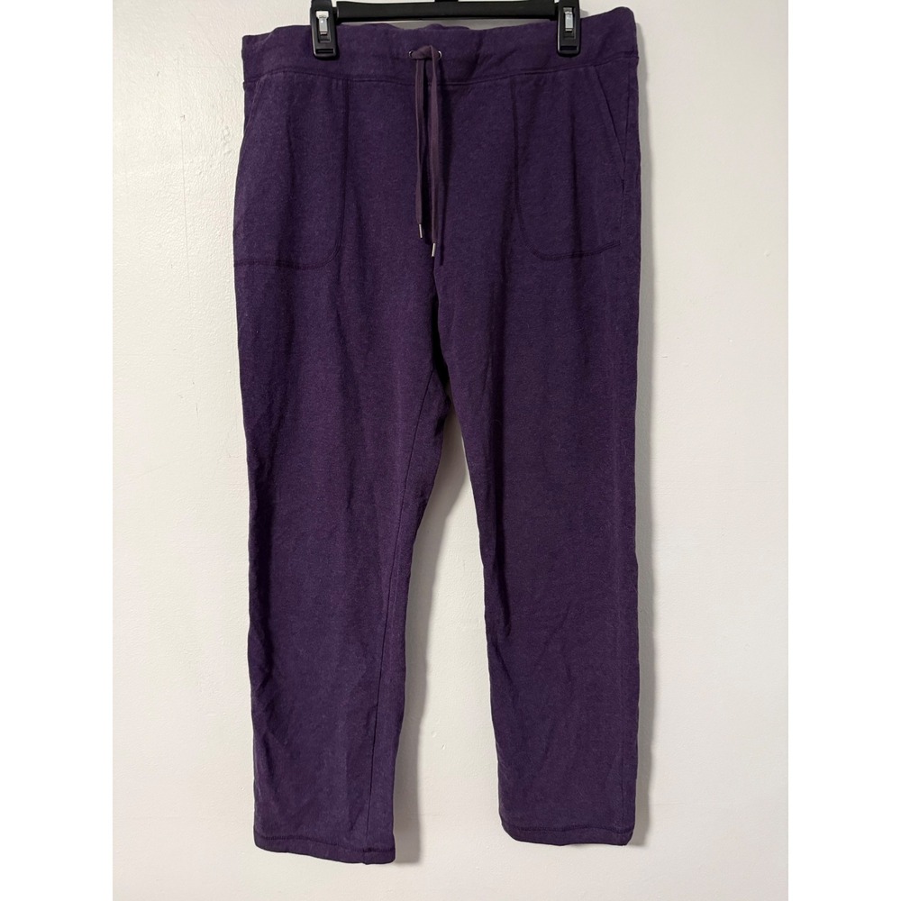 LL Bean Ultrasoft Sweats Straight Leg Pants Darkest Purple Heather Large 298930